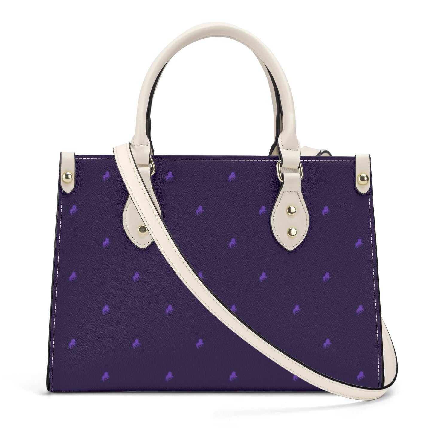 Classy-chic luxe monogram violet handbag