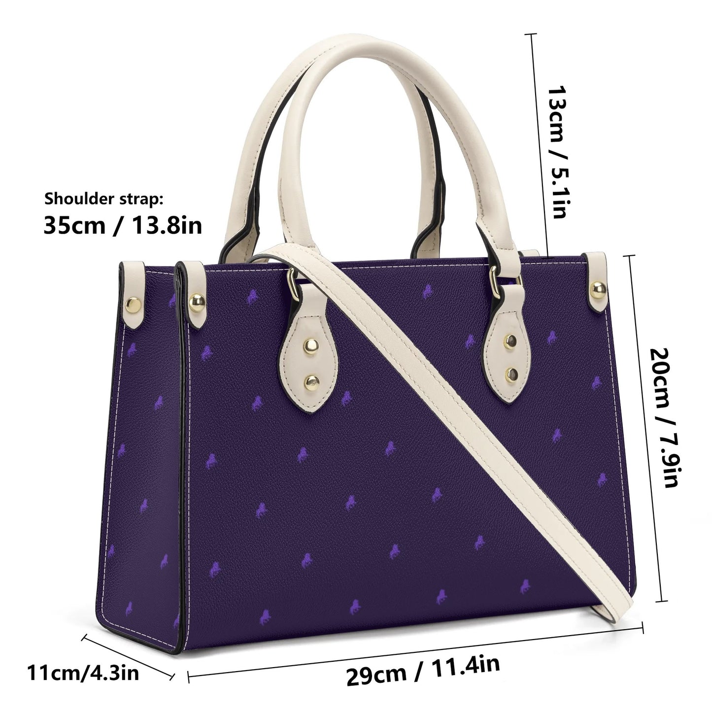 Classy-chic luxe monogram violet handbag