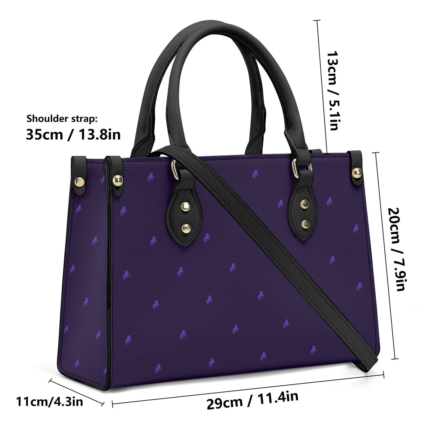 Classy-chic luxe monogram violet handbag