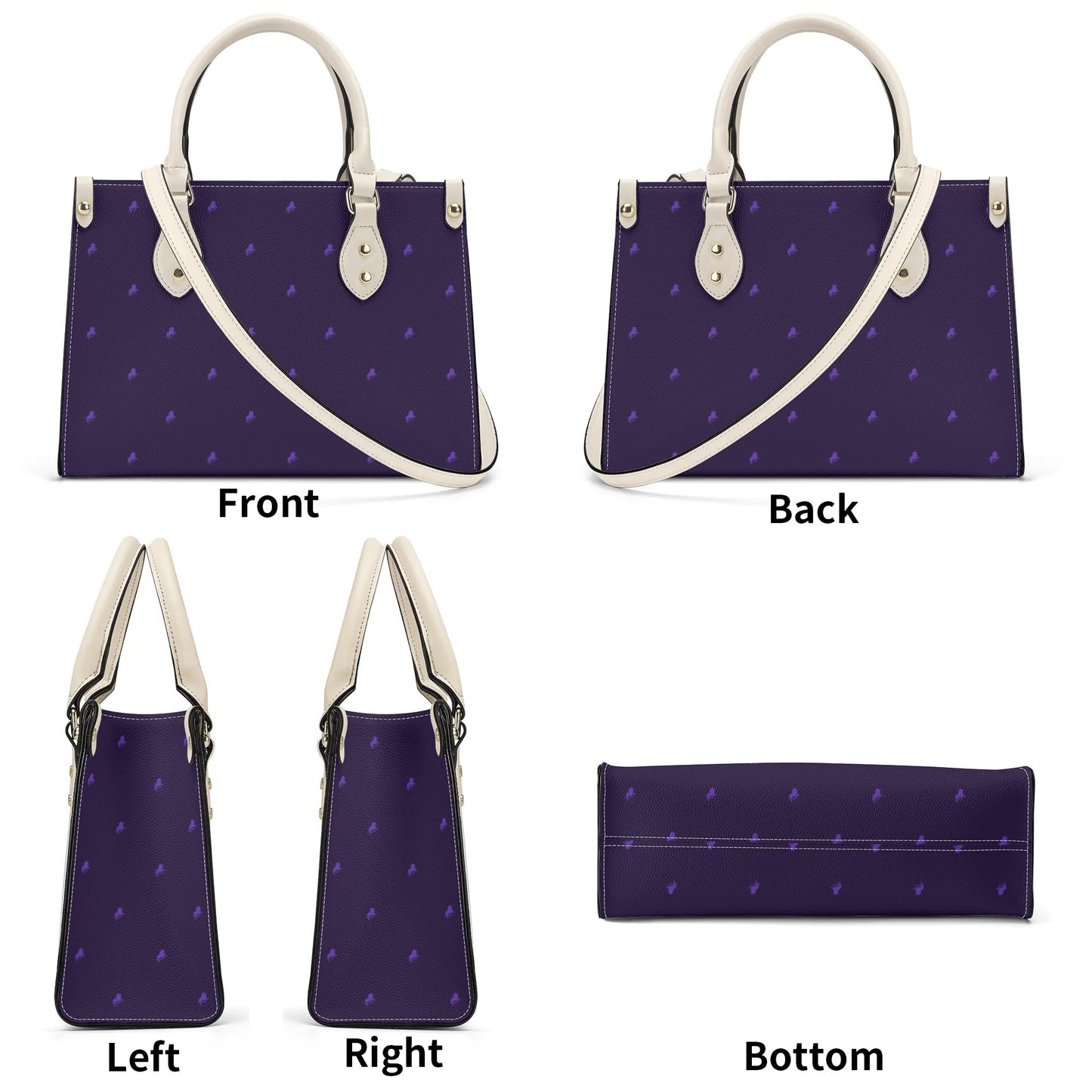 Classy-chic luxe monogram violet handbag