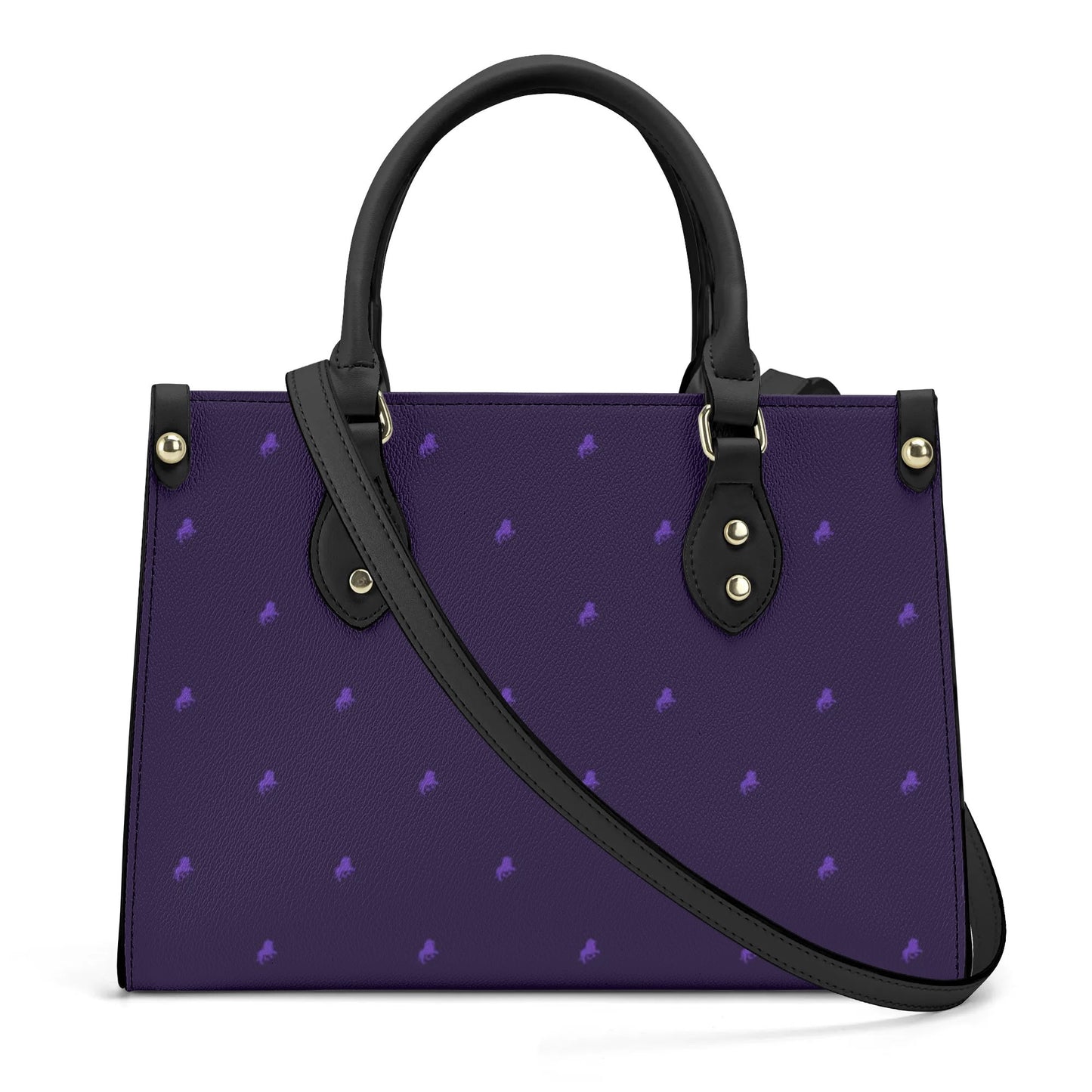 Classy-chic luxe monogram violet handbag