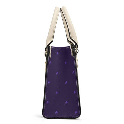 Classy-chic luxe monogram violet handbag