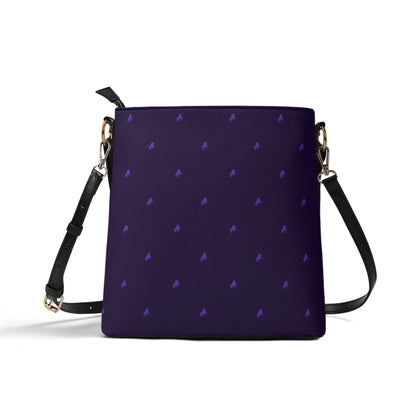 Luxe violet monogram bucket Bag