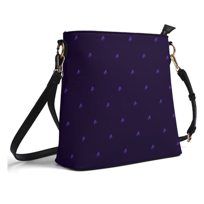 Luxe violet monogram bucket Bag