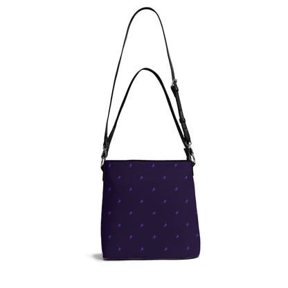 Luxe violet monogram bucket Bag