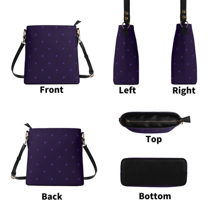 Luxe violet monogram bucket Bag