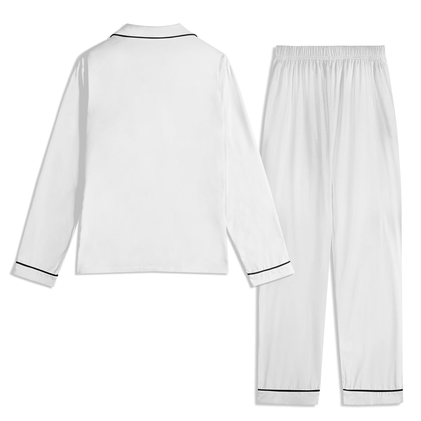 Caleb Unisex Long Sleeve white Pajama Set