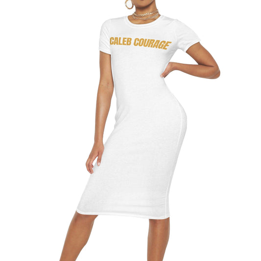 Caleb courage Womens Short Sleeve white Dress