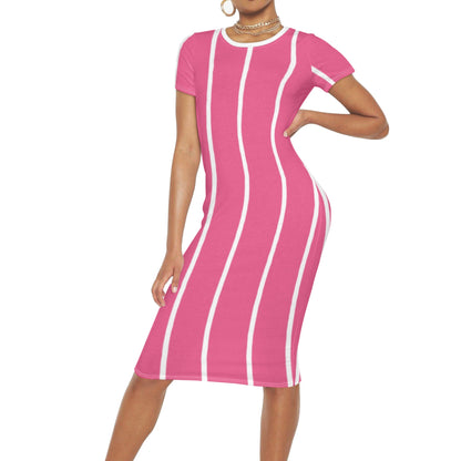 Womens pink white casual Dresses