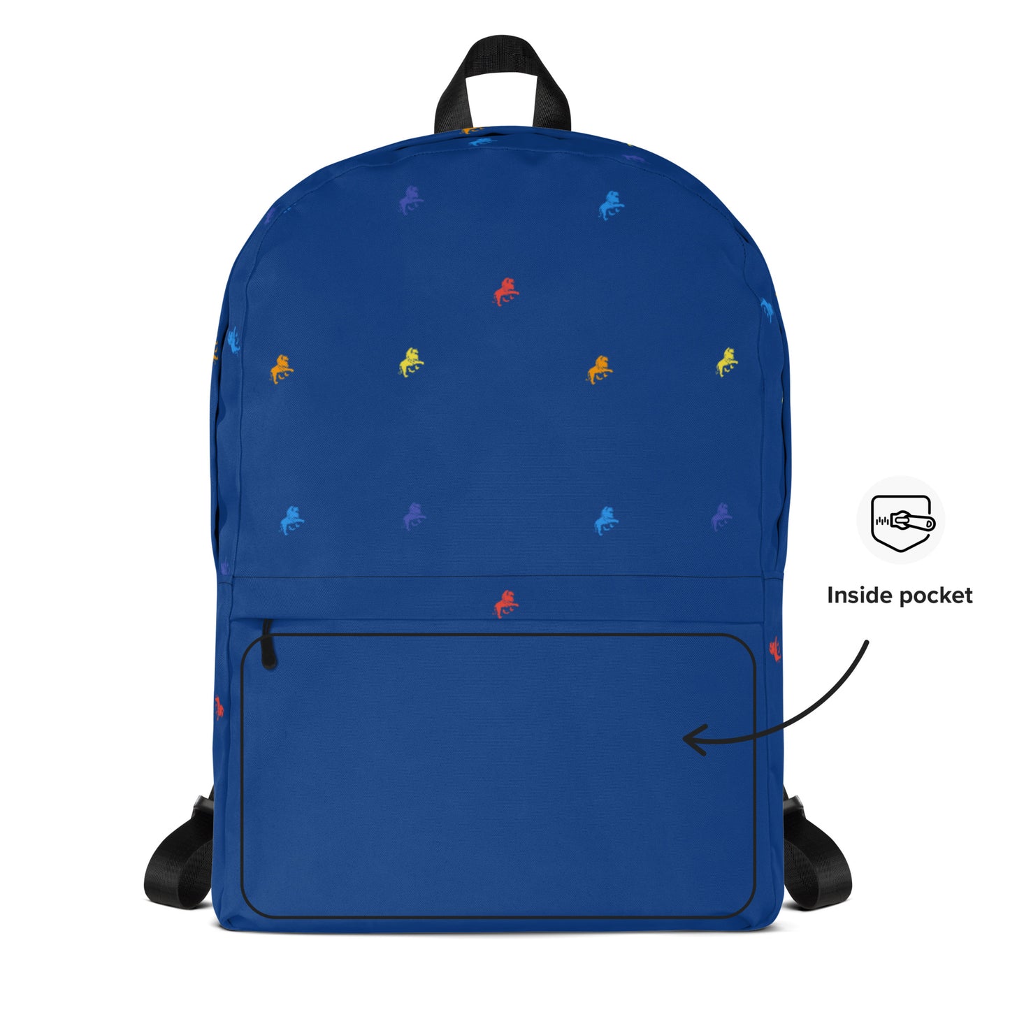 lion logo monogram blue Backpack