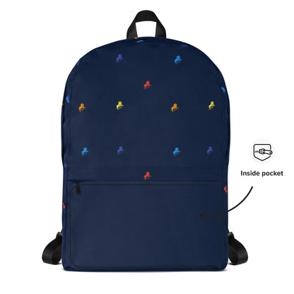 Lion logo monogram navy blue Backpack