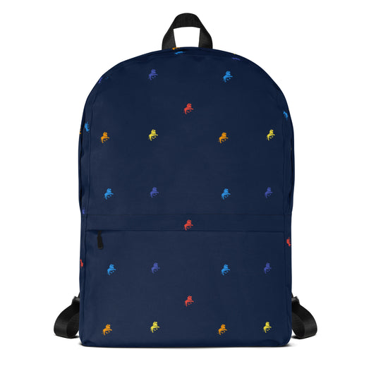 Lion logo monogram navy blue Backpack