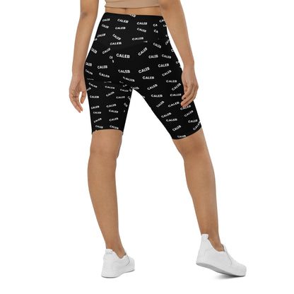 Infinite monogram double layered waistband Biker Shorts black