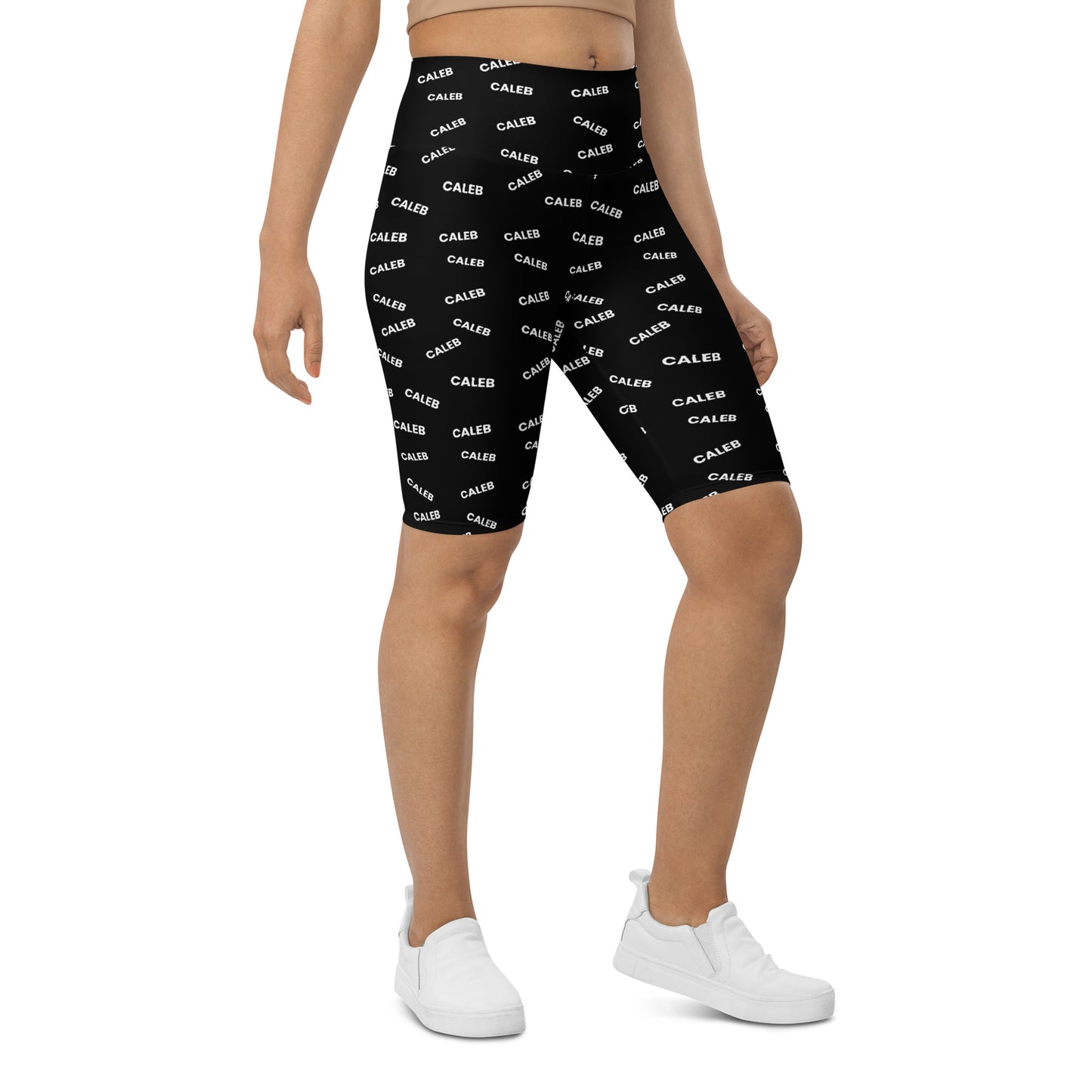 Infinite monogram double layered waistband Biker Shorts black