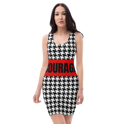 Courage Hounds print Bodycon dress