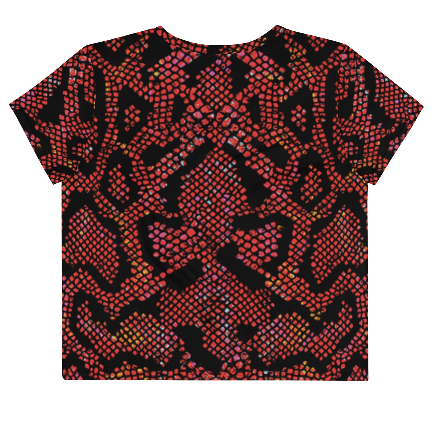 Snakeskin print Red Crop Tee