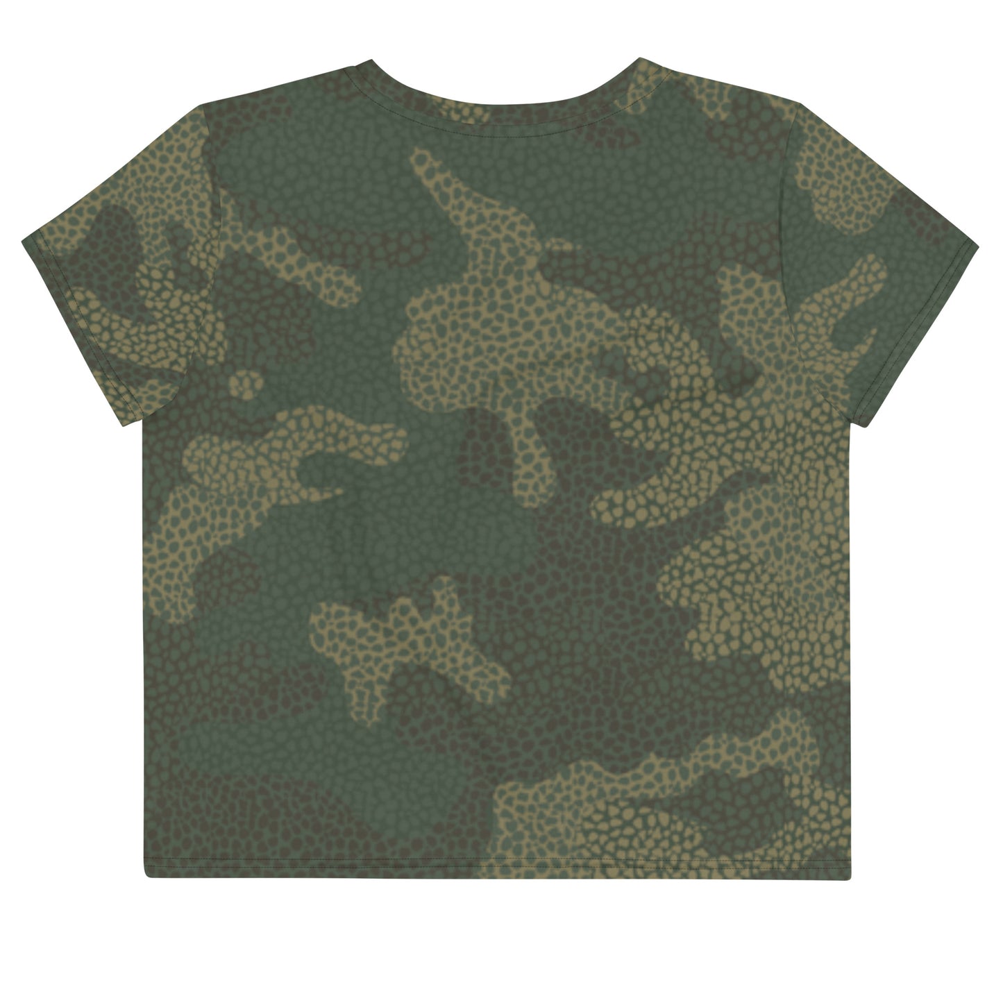 Green Camo Print Crop Tee