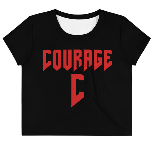 Black smooth courage printed crop T-shirt