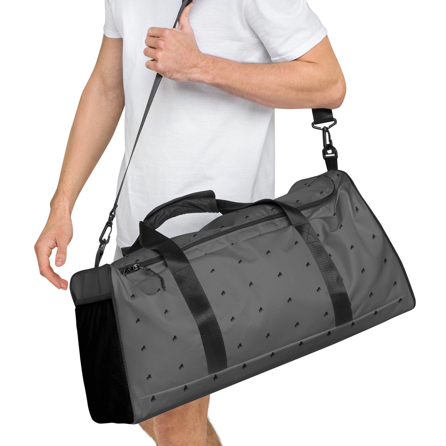 Grey monogram spacio duffle