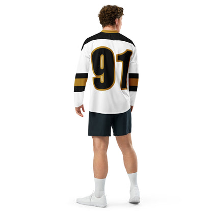 Caleb Golden bowl hockey fan jersey