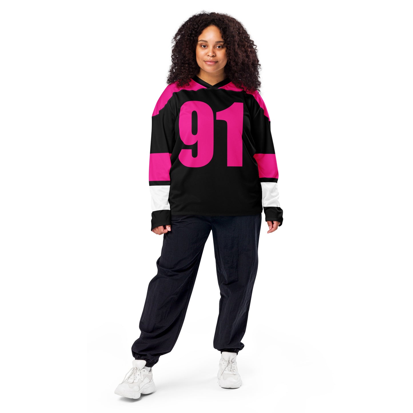 Hockey fan jersey ( pink/black)