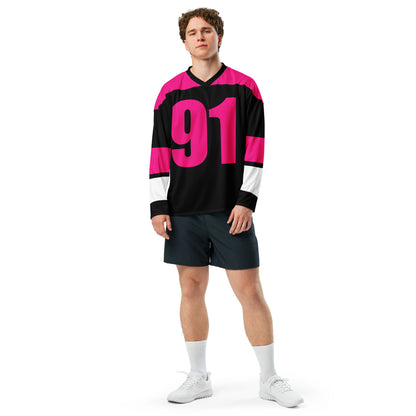 Hockey fan jersey ( pink/black)