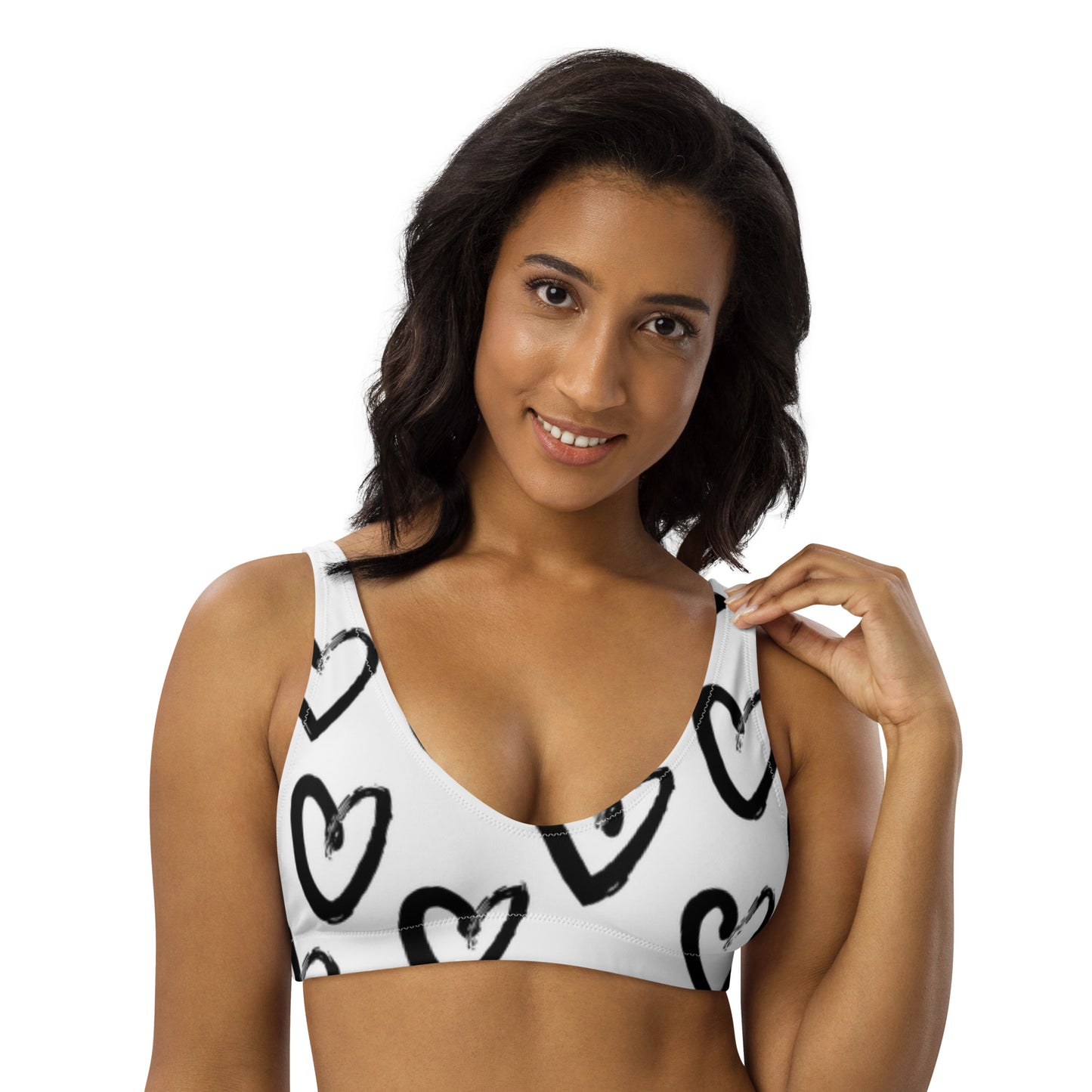 Hearts padded bikini top