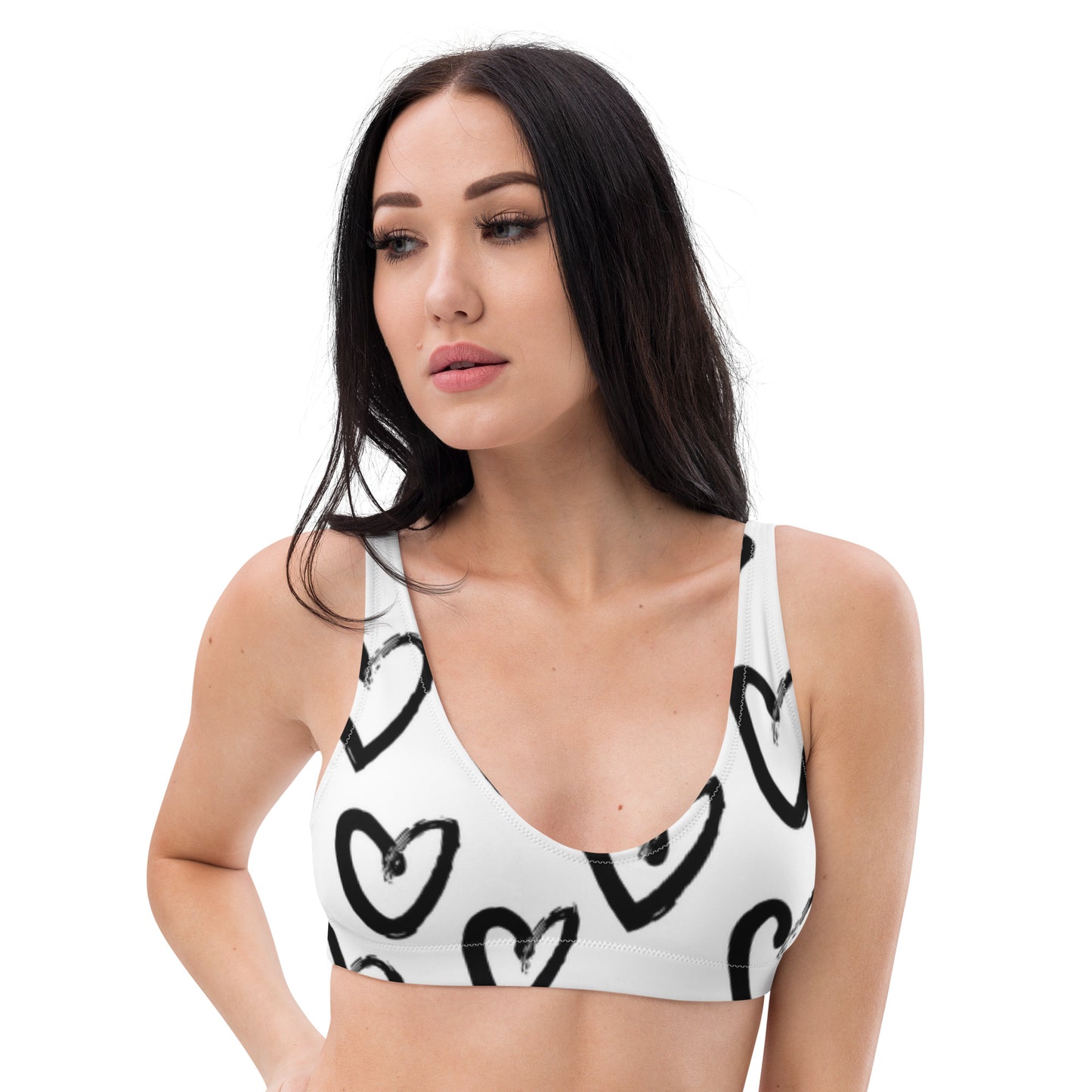 Hearts padded bikini top