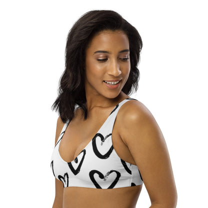 Hearts padded bikini top