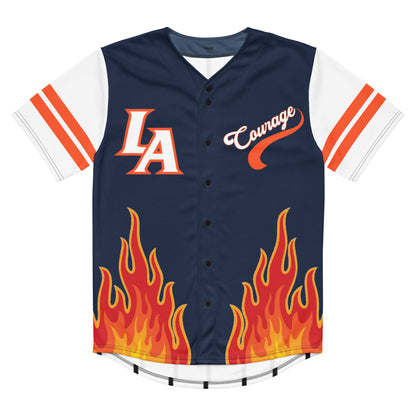 Courage flaming hot baseball jersey