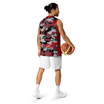 Caleb unisex red camo basketball tank