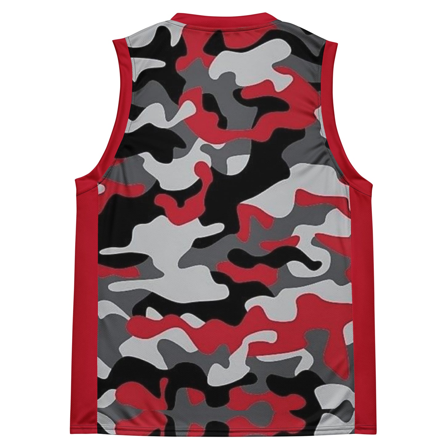 Caleb unisex red camo basketball tank