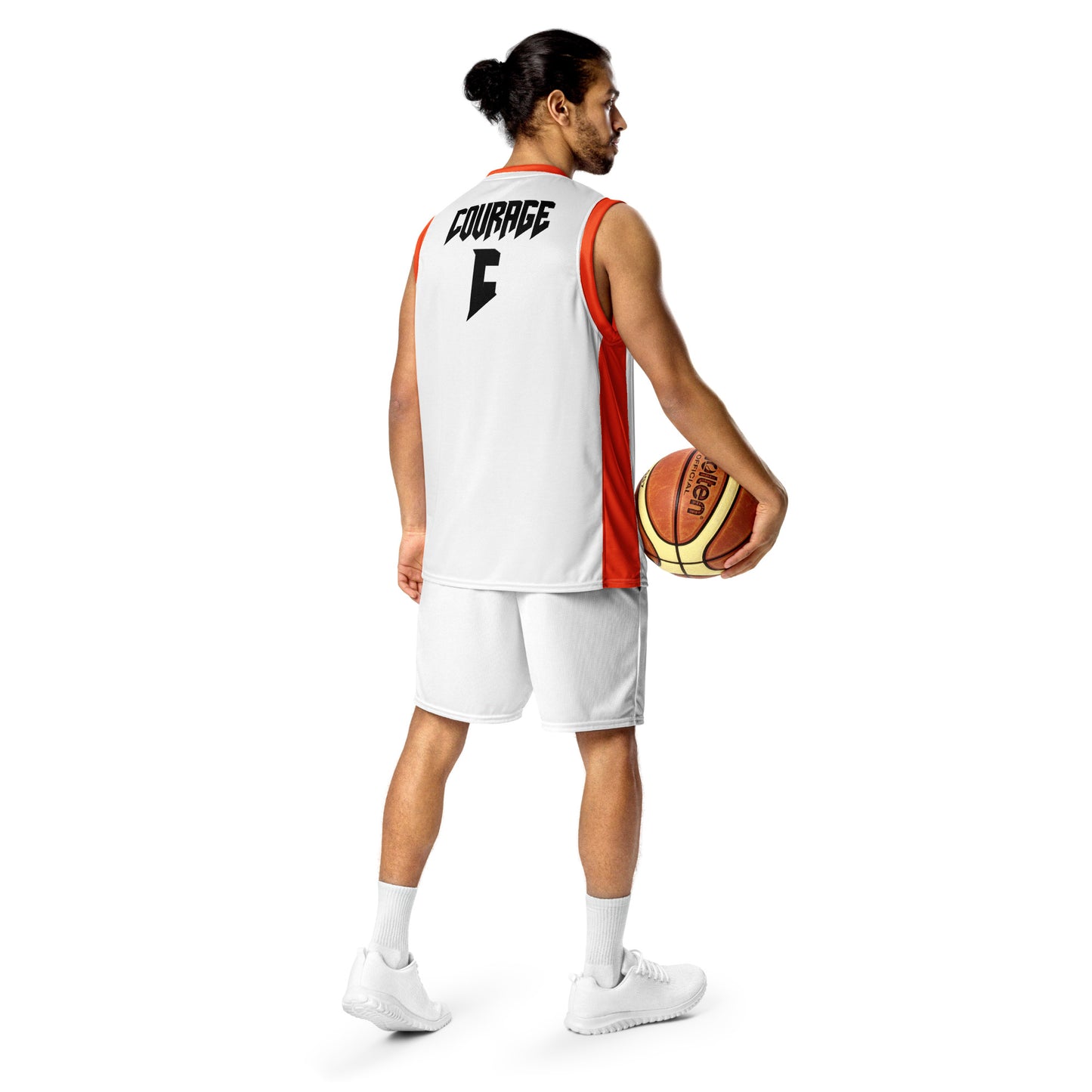 LA (orange/white) basketball jersey