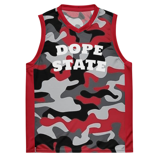 Caleb unisex red camo basketball tank