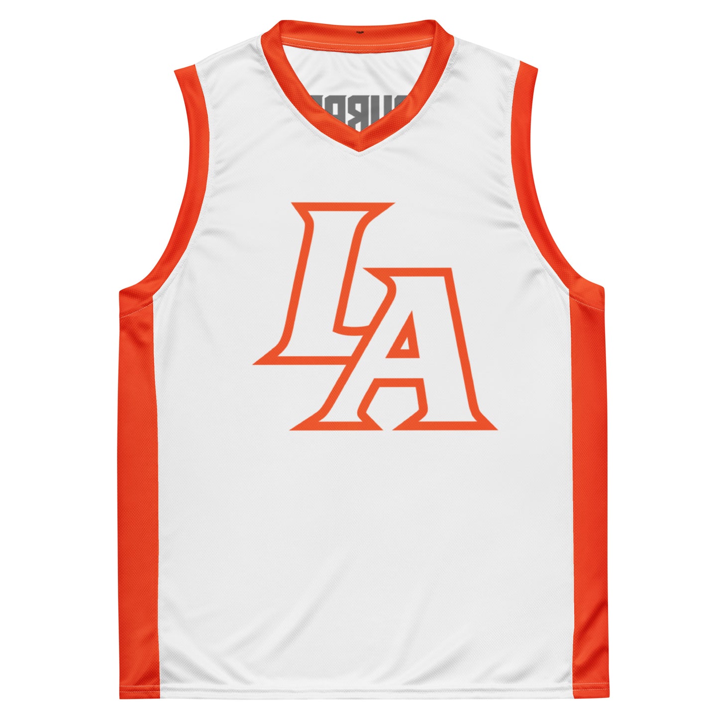 LA (orange/white) basketball jersey