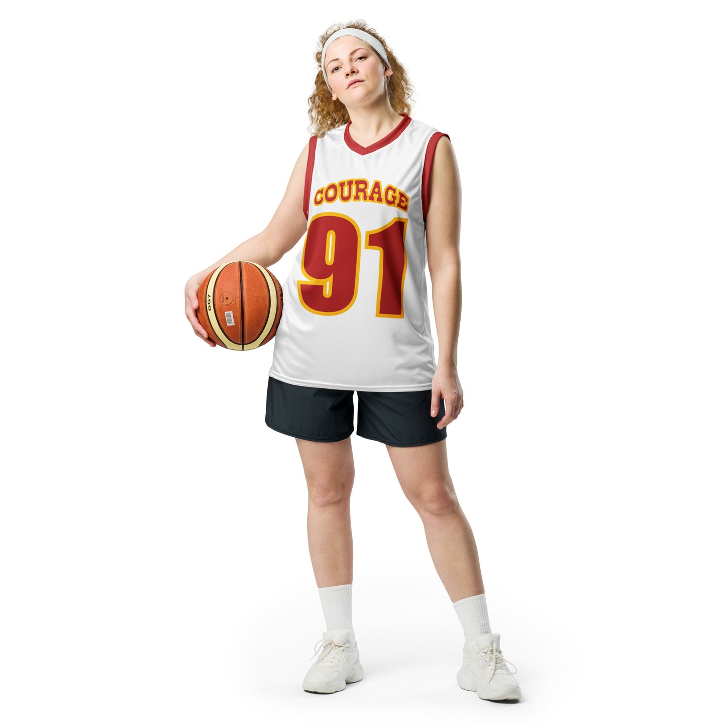 Courage 91 unisex basketball jersey ( red/yellow)