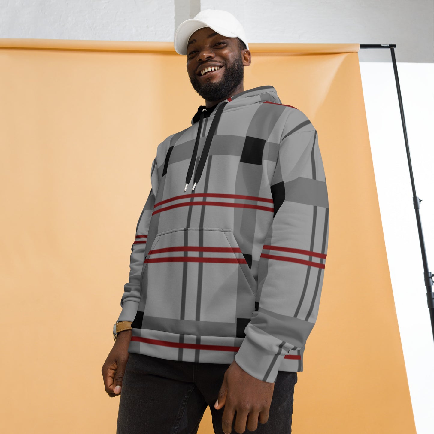 Caleb plaid Unisex Hoodie grey