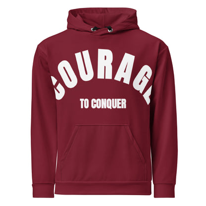 Caleb dark red Unisex Hoodie (To conquer)