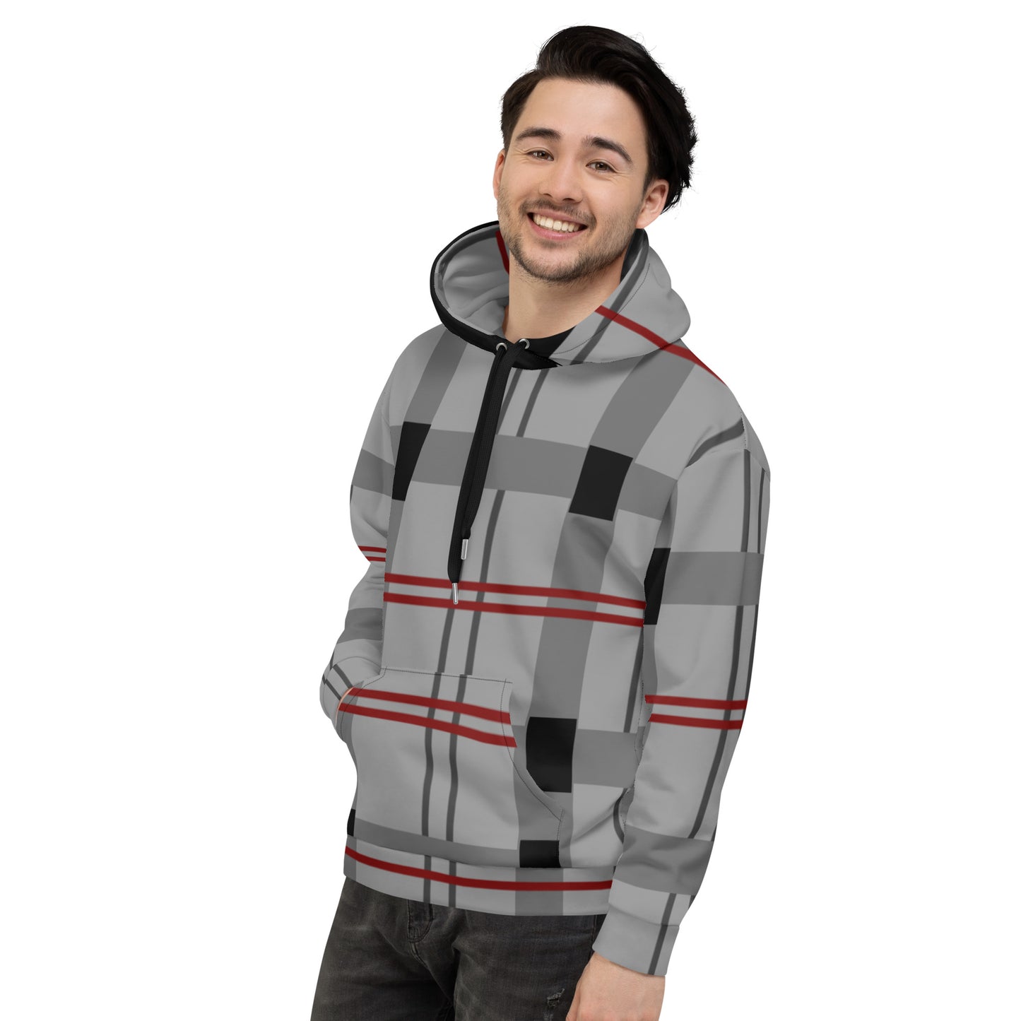 Caleb plaid Unisex Hoodie grey