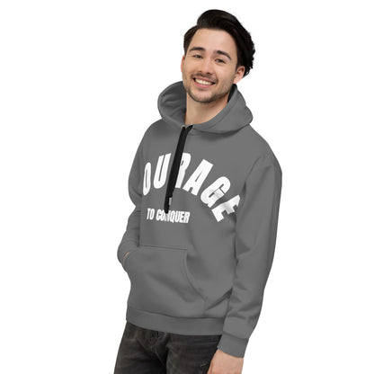 Caleb dark grey Unisex Hoodie (To conquer)