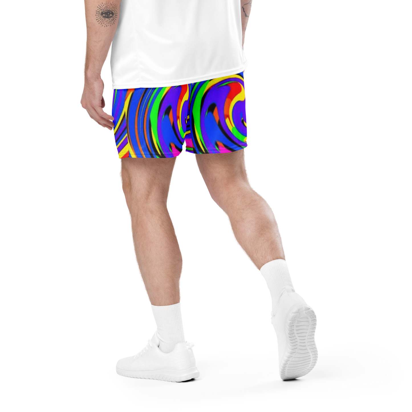 Color swirl wheels Unisex mesh shorts