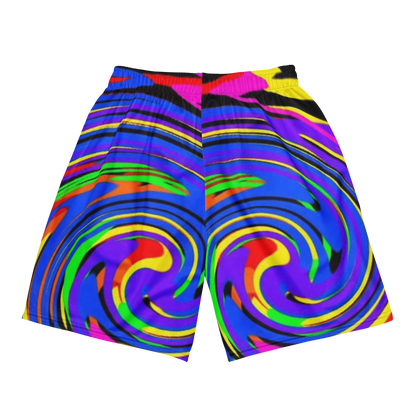 Color swirl wheels Unisex mesh shorts