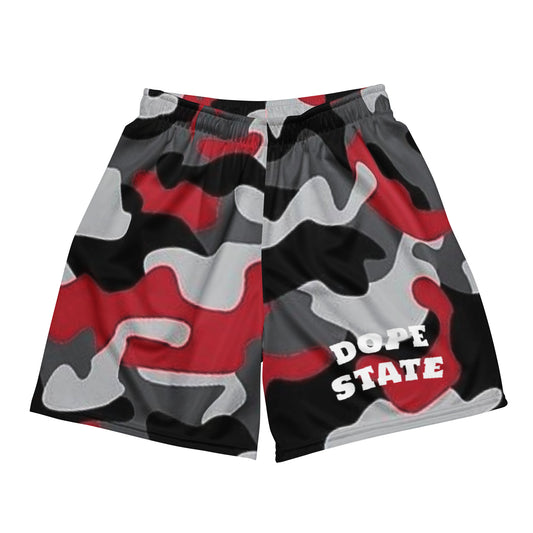 Caleb unisex red camo basketball mesh shorts