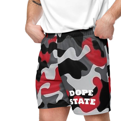 Caleb unisex red camo basketball mesh shorts