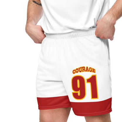 Courage 91 Unisex mesh shorts ( red/yellow)