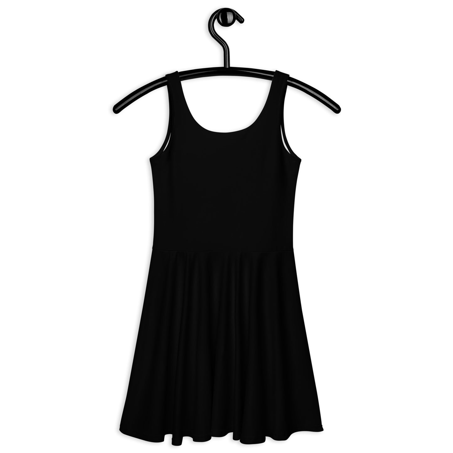 Black sleeveless soft stretch skater Dress