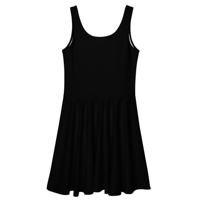 Black sleeveless soft stretch skater Dress