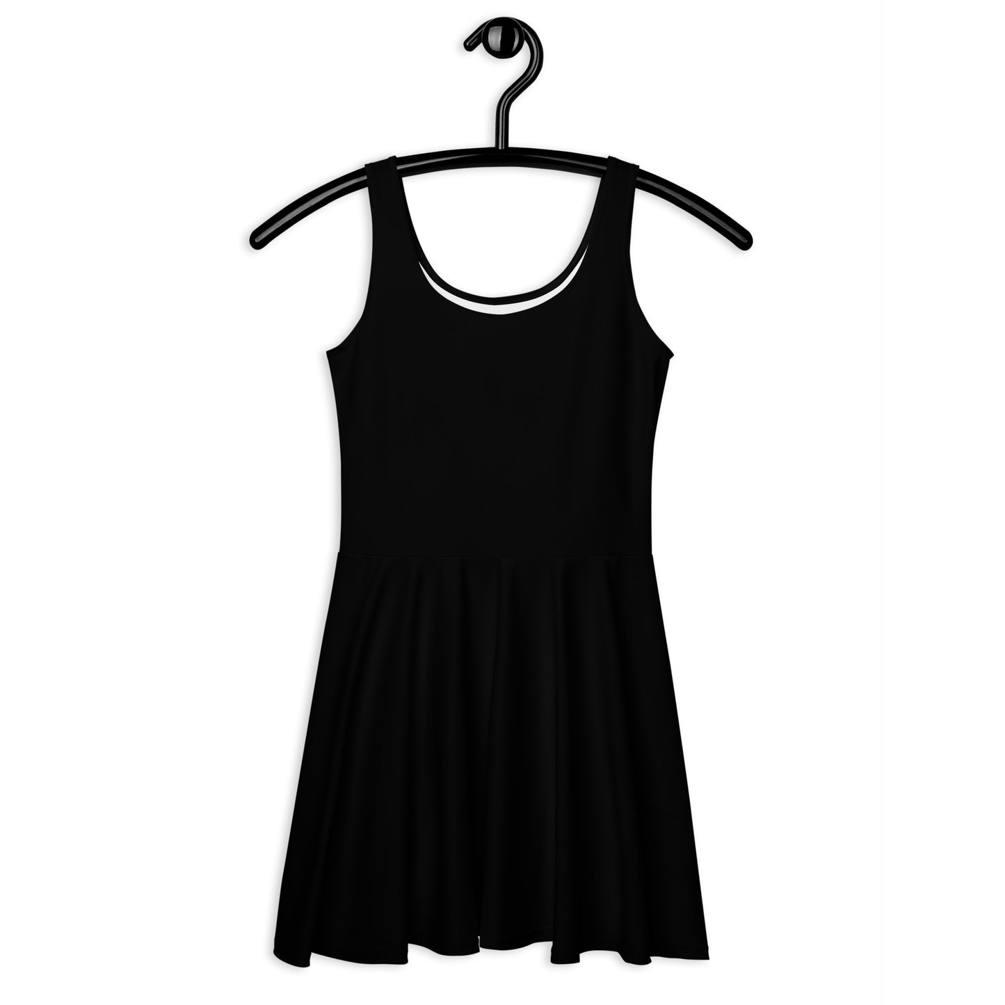 Black sleeveless soft stretch skater Dress