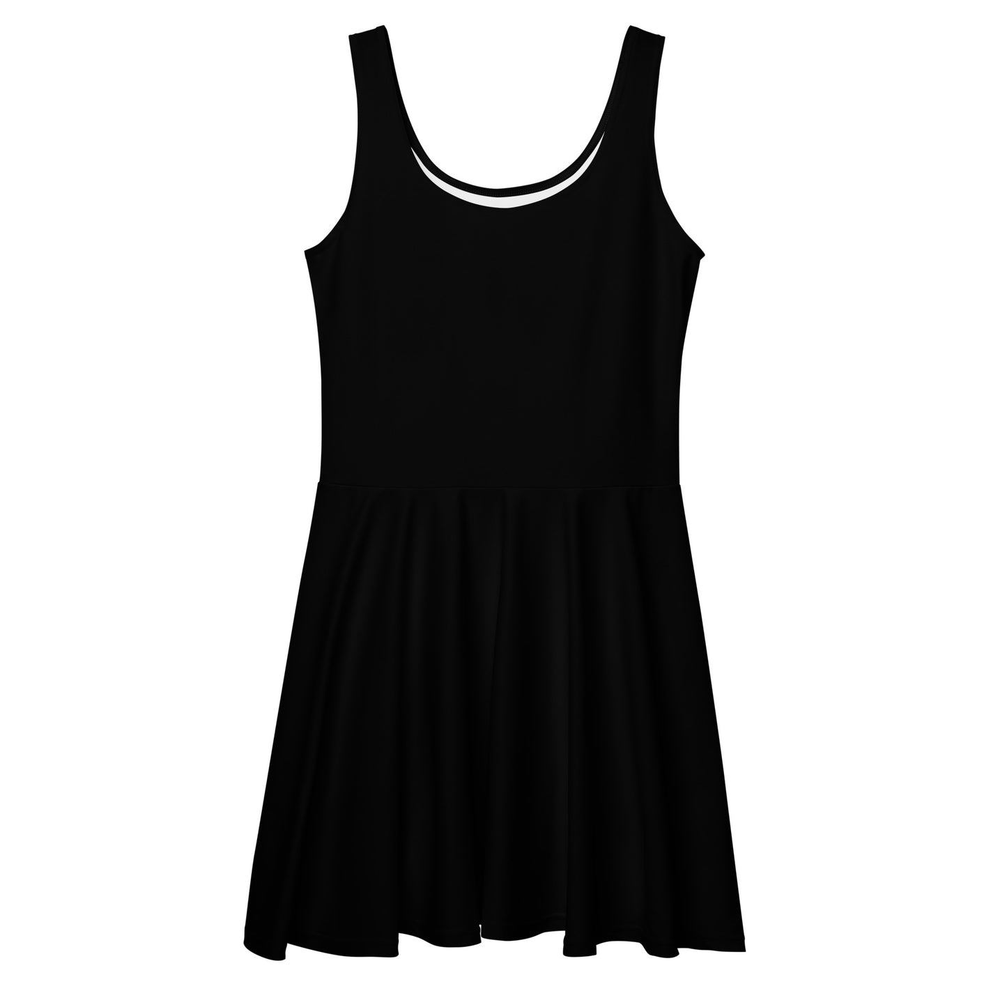 Black sleeveless soft stretch skater Dress