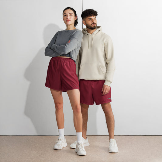 Caleb Unisex burgundy sporty Shorts